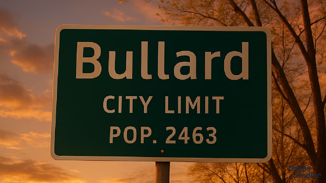 Search results for local businesses in Bullard, TX displayed on a smartphone screen.