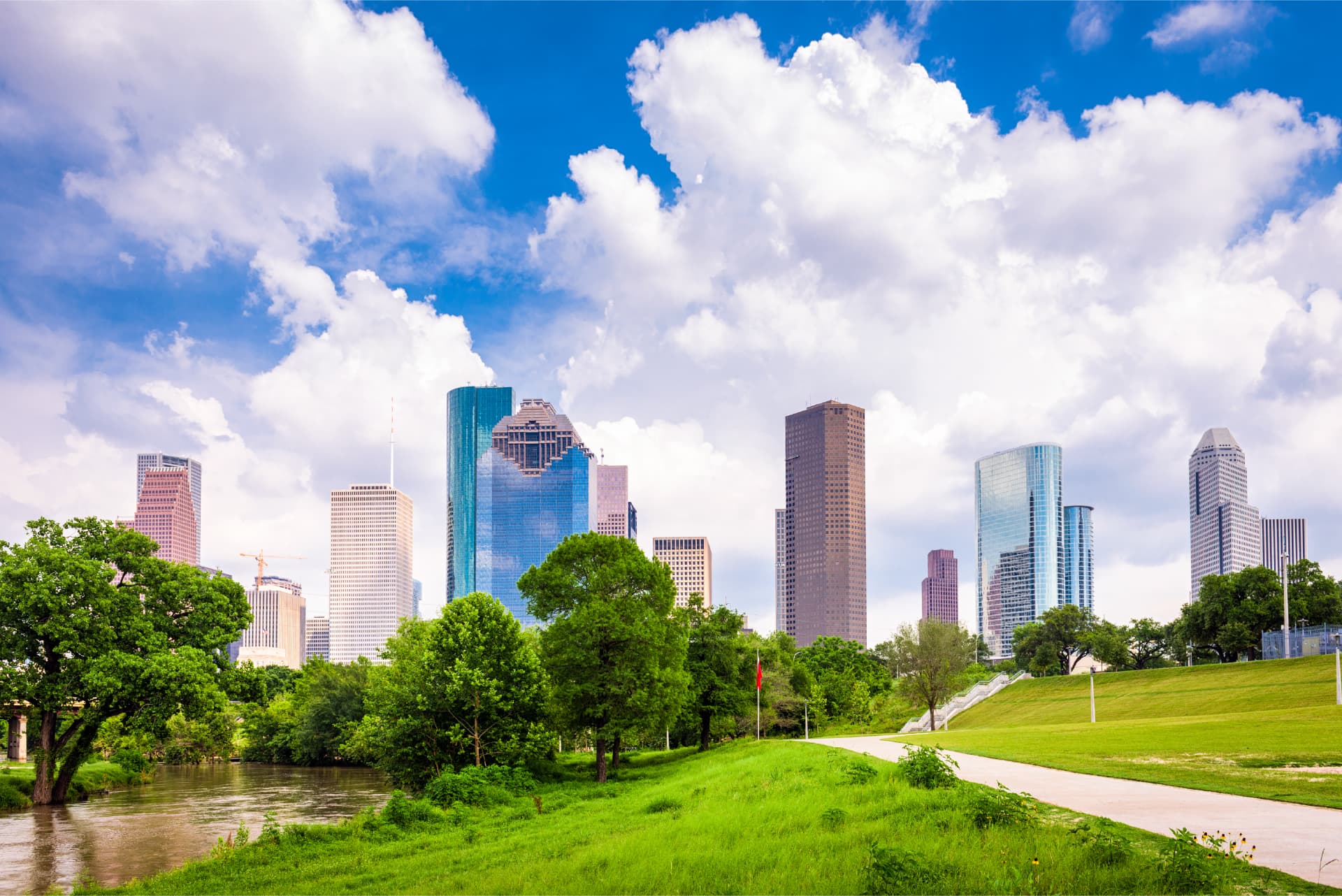 Google search results on a phone for local businesses in Houston, Texas.