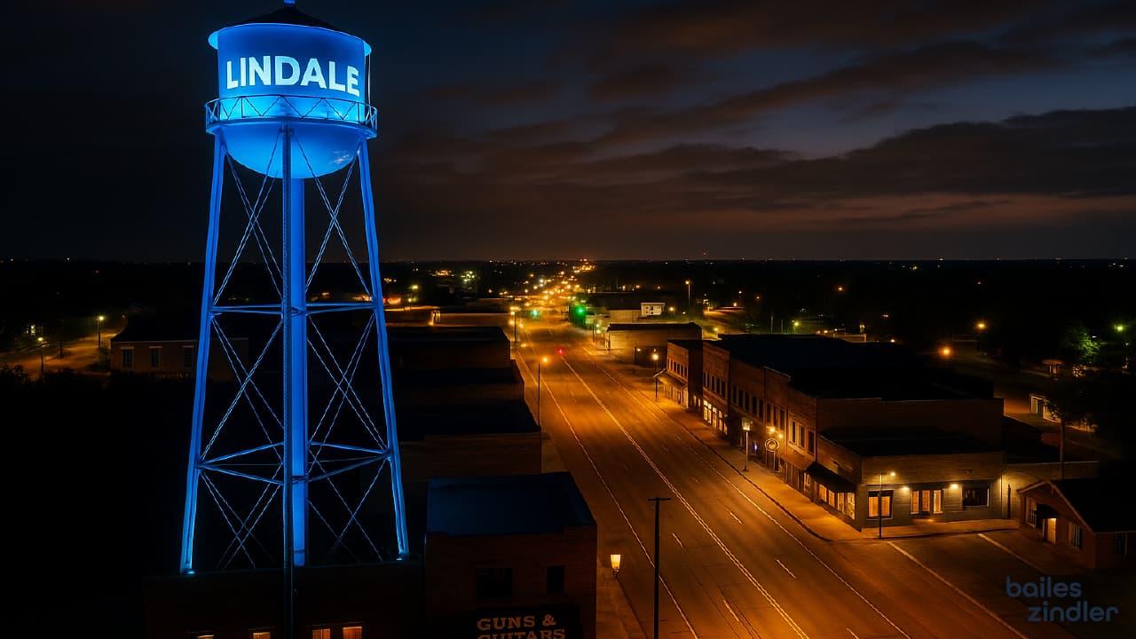 Search results for local businesses in Lindale, TX displayed on a smartphone screen.