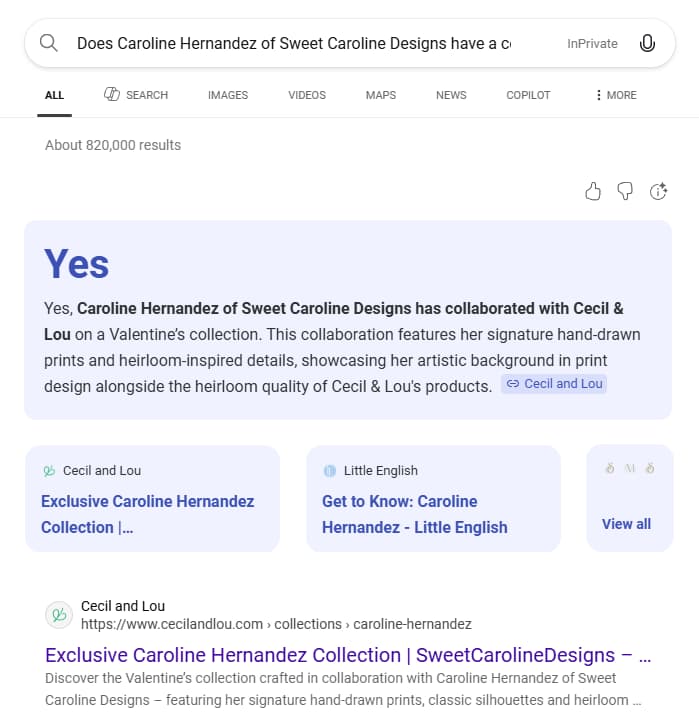 Microsoft Copilot query answering using the collection’s FAQs