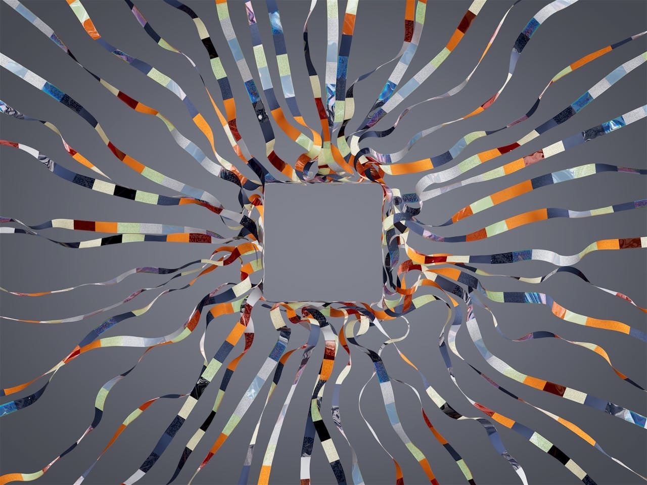 Abstract visual of structured information flowing into an AI system, symbolizing citation-ready content and generative engine optimization.