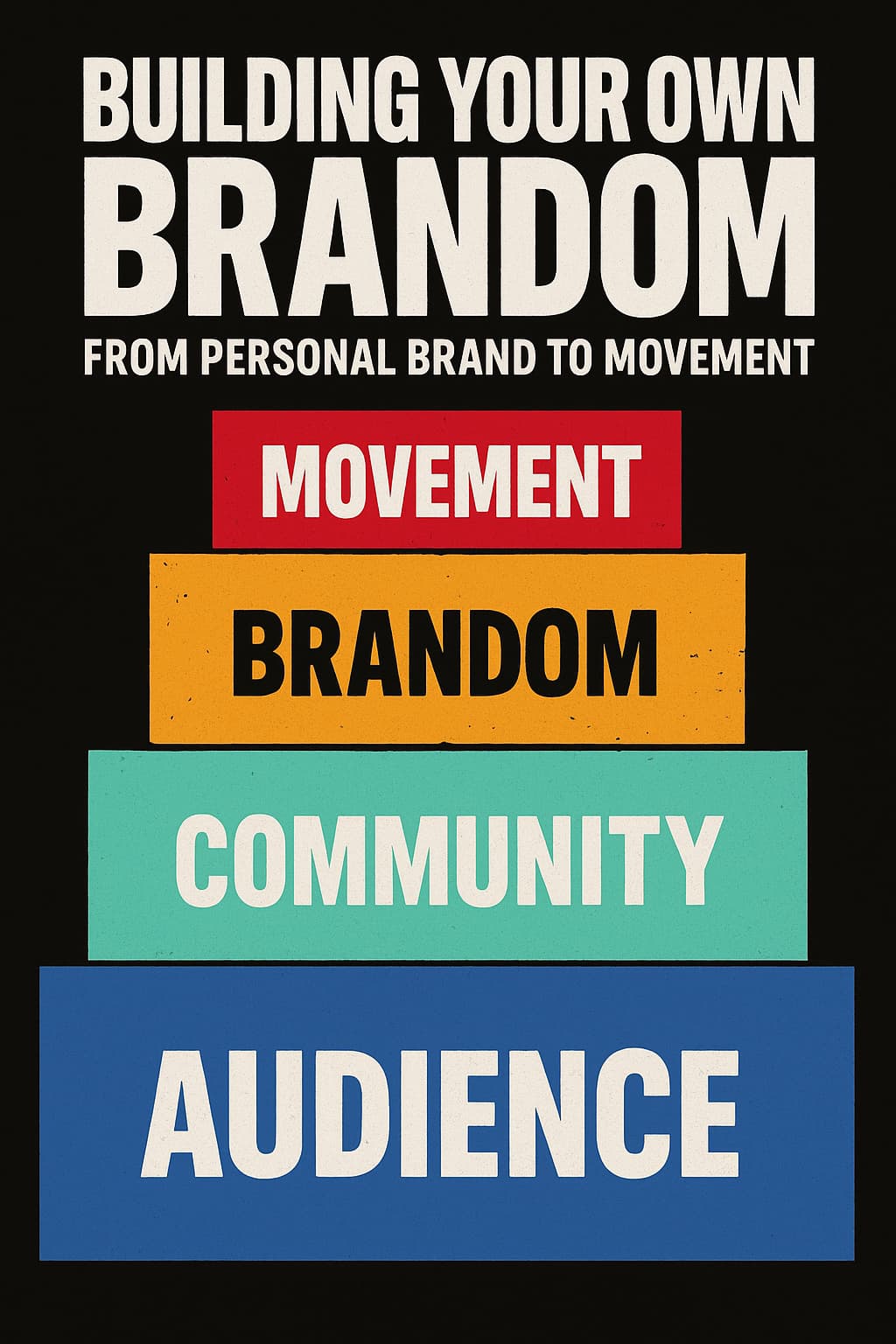 Stacked ladder showing Audience, Community, Brandom, and Movement